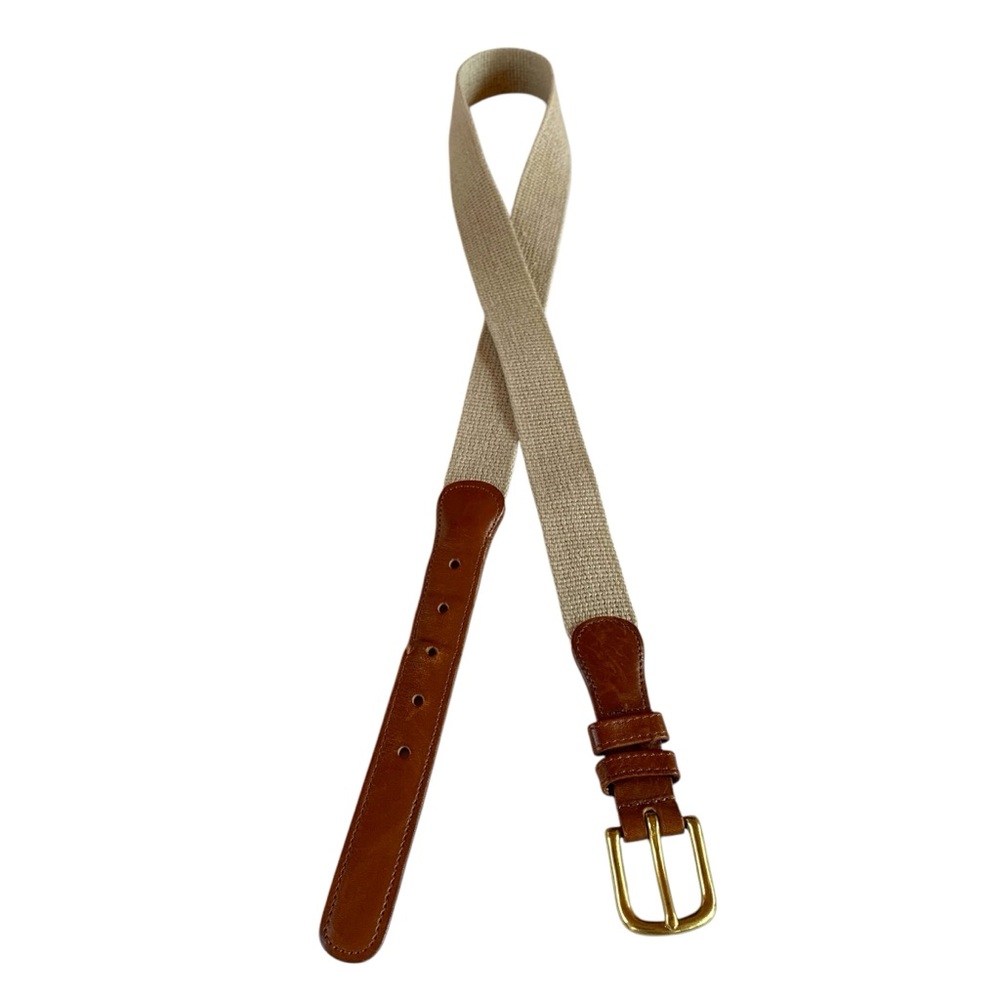 Vintage Coach linen and leather belt size 36